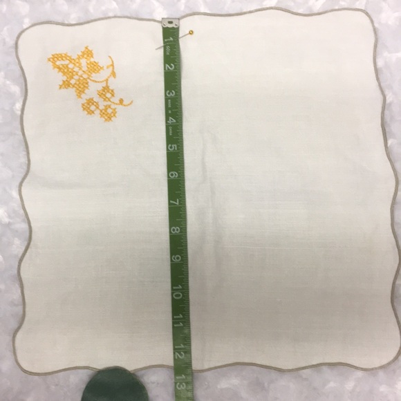 Antique Embroidery Linen Dinning Table French runner mat set of 3 Napkins - Picture 16 of 16